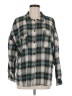 Romwe Plaid Green Long Sleeve Button-Down Shirt Size 6 - photo 1