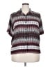 Assorted Brands Stripes Silver Short Sleeve Blouse Size 18w - photo 1