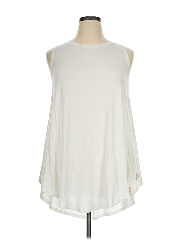 Pre-owned Lane Bryant Sleeveless T-shirt In Ivory