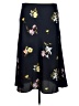 Ann Taylor LOFT 100% Polyester Floral Black Casual Skirt Size XL - photo 1