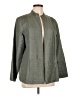 Eileen Fisher 100% Silk Chevron-herringbone Green Jacket Size L - photo 1