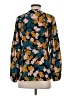 CAbi 100% Polyester Floral Teal Long Sleeve Blouse Size XS - photo 2