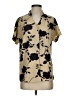 Shein 100% Polyester Floral Tan Short Sleeve Blouse Size 4 - photo 1