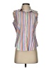Talbots Stripes White Sleeveless Button-Down Shirt Size 2 - photo 1