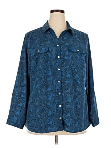 NY Collection Long Sleeve Blouse (view 1)