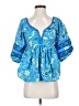 Printfresh Blue 3/4 Sleeve Blouse Size XS - photo 1