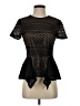 BCBGMAXAZRIA Black Short Sleeve Top Size S - photo 1