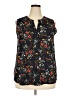 Papermoon 100% Polyester Floral Black Sleeveless Blouse Size 2X - photo 1