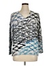 Nic + Zoe Print Blue Pullover Sweater Size XL - photo 1