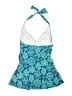 L.L.Bean Paisley Blue One Piece Swimsuit Size 10 - photo 2