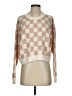 Debut 100% Polyester Checkered-gingham Ivory Pullover Sweater Size S - photo 1