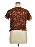 Impressions Floral Brown Short Sleeve Blouse Size XL (estimated) - photo 1