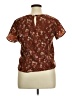 Impressions Floral Brown Short Sleeve Blouse Size XL (estimated) - photo 2