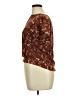 Impressions Floral Brown Short Sleeve Blouse Size XL (estimated) - photo 5