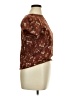Impressions Floral Brown Short Sleeve Blouse Size XL (estimated) - photo 4