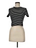 Alice + Olivia Stripes Black Short Sleeve Turtleneck Size M - photo 1