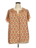 Rose + Olive 100% Polyester Orange Short Sleeve Blouse Size 2X - photo 1