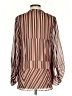 CAbi 100% Polyester Stripes Brown Long Sleeve Blouse Size XS - photo 2