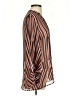 CAbi 100% Polyester Stripes Brown Long Sleeve Blouse Size XS - photo 4