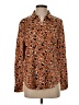 Maison d' Amelie Animal Print Brown Long Sleeve Button-Down Shirt Size S - photo 1
