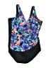 Trimshaper Print Black One Piece Swimsuit Size 18 - photo 1