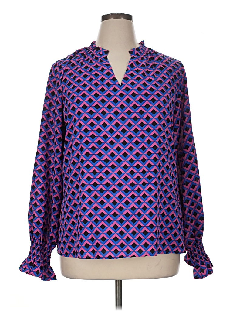Pre-owned Assorted Brands Long Sleeve Polo Shirt In Purple