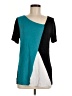 Assorted Brands Color Block Teal Short Sleeve T-Shirt Size M - photo 1