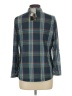 Polly & Esther 100% Polyester Plaid Green Long Sleeve Blouse Size L - photo 2