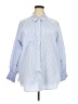 Unbranded 100% Polyester Stripes Blue Long Sleeve Blouse Size XXL - photo 1