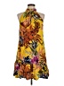Halogen 100% Rayon Tropical Yellow Casual Dress Size L - photo 1