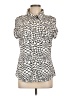 BCBGMAXAZRIA Animal Print Ivory Short Sleeve Blouse Size L - photo 1