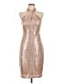 Eliza J Metallic Tan Cocktail Dress Size 10 - photo 1