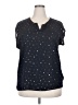 Papermoon 100% Polyester Stars Black Short Sleeve Blouse Size 2X - photo 1