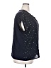 Papermoon 100% Polyester Stars Black Short Sleeve Blouse Size 2X - photo 4