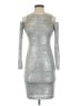 Calvin Klein Metallic Silver Cocktail Dress Size 2 (petite) - photo 1