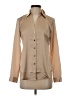 Ann Taylor 100% Polyester Color Block Tan Long Sleeve Blouse Size XS - photo 1