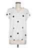 Ann Taylor LOFT 100% Polyester Polka Dots White Short Sleeve Blouse Size M - photo 1