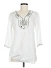 Chico's 100% Cotton White 3/4 Sleeve Blouse Size Med (1) - photo 1