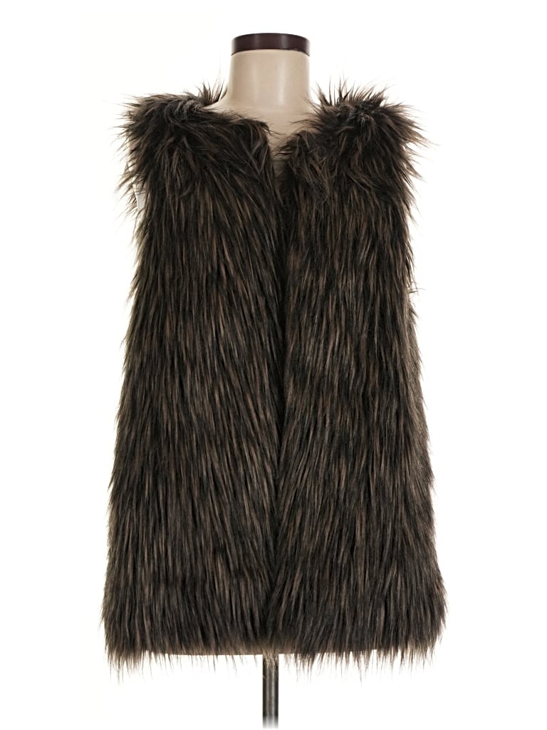 Pre-owned Signature Studio Faux Fur Vest In Brown