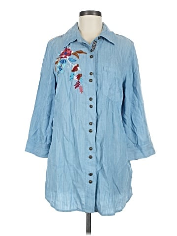 Soft Surroundings 3/4 Sleeve Button-Down Shirt (view 1)
