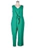 MSK 100% Polyester Solid Green Jumpsuit Size 1X - photo 1