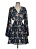 FLORET STUDIOS 100% Polyester Floral Blue Casual Dress Size S - photo 1