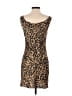 Isalis Animal Print Brown Cocktail Dress Size S - photo 2