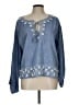 Roller Rabbit 100% Cotton Blue Long Sleeve Blouse Size L (estimated) - photo 1