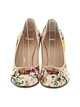 Gucci Floral Printed Canvas Bamboo Horsebit Pumps (view 2)