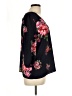 Skies Are Blue 100% Polyester Floral Black Blue 3/4 Sleeve Blouse Size L - photo 4