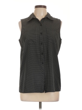 Ny Collection Sleeveless Button Down Shirt