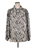 Free People 100% Polyester Animal Print Silver Long Sleeve Blouse Size XL - photo 1