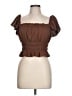 Mi ami 100% Polyester Brown Short Sleeve Top Size L - photo 1