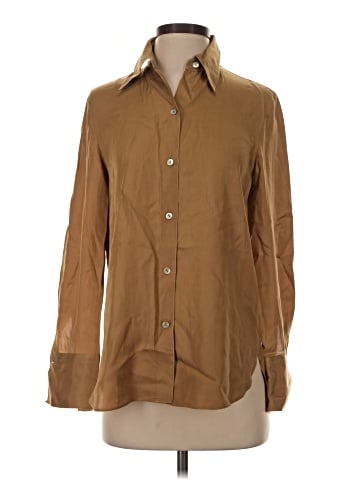 Vince. Long Sleeve Silk Top (view 1)